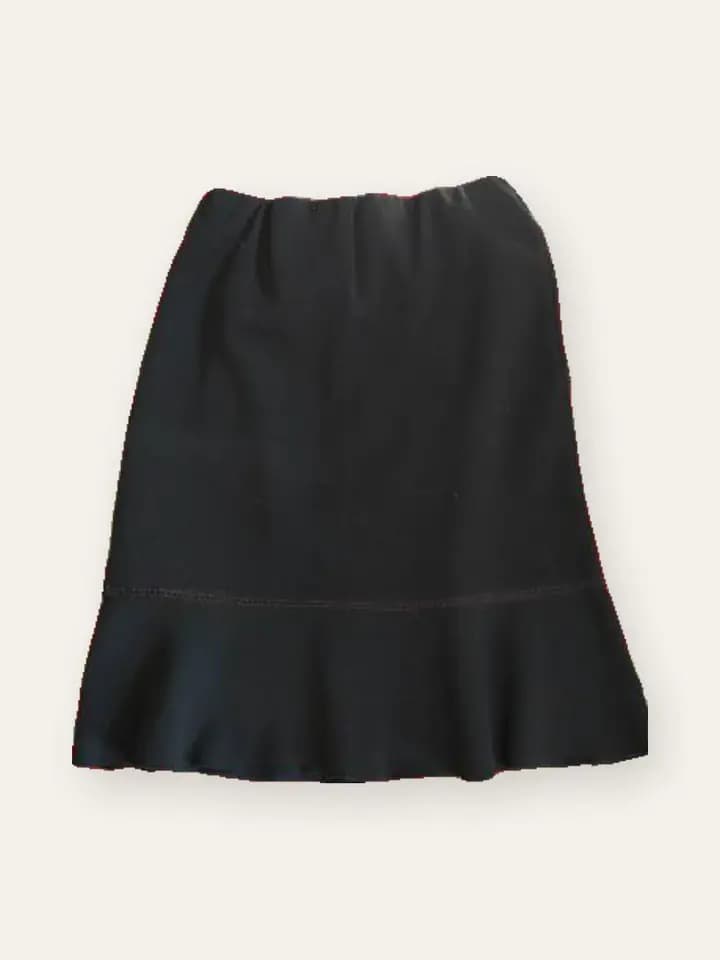 Black Flared-Hem Skirt