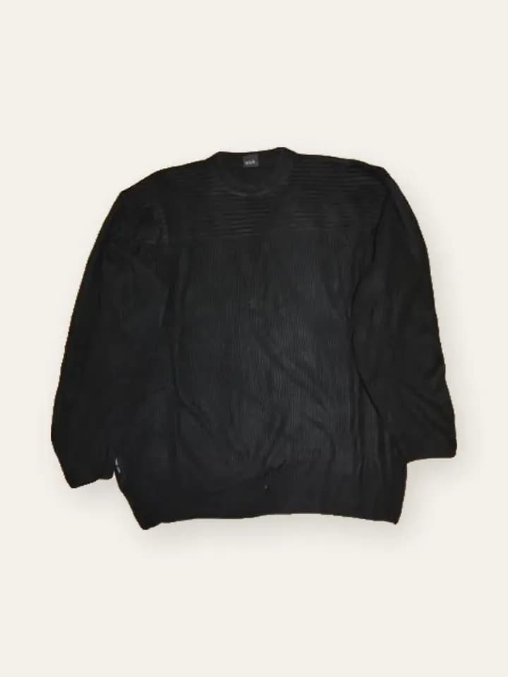 Black Merino Crew Sweater