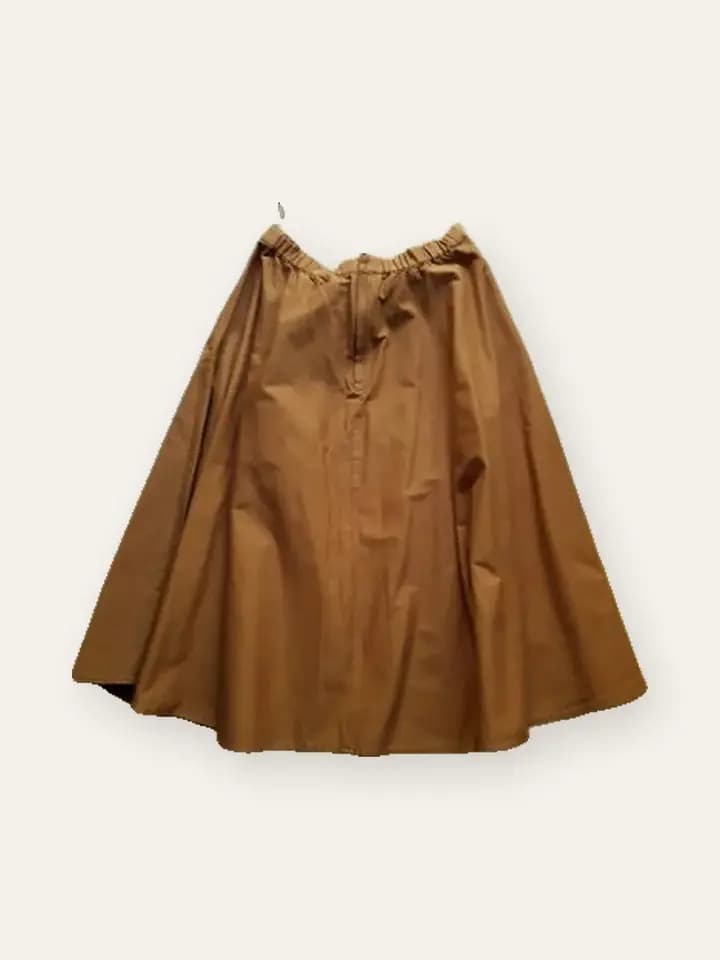 Caramel A-Line Midi Skirt