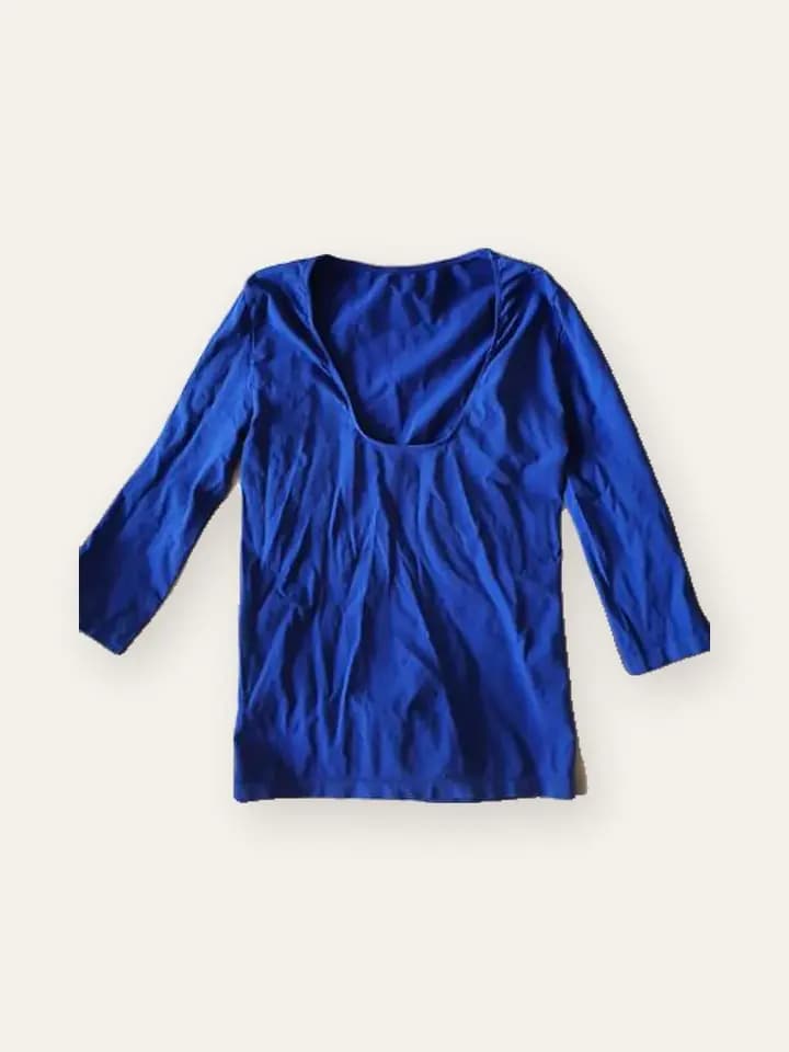 Cobalt Scoop-Neck Jersey Top