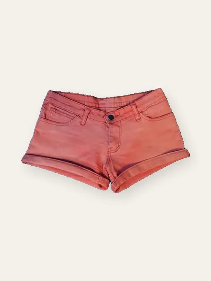 Coral Denim Shorts