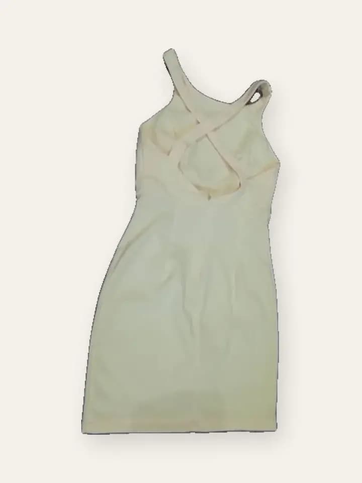 Cream Halter Sheath Dress