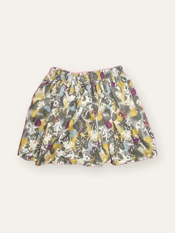 Floral Elastic-Waist Skirt