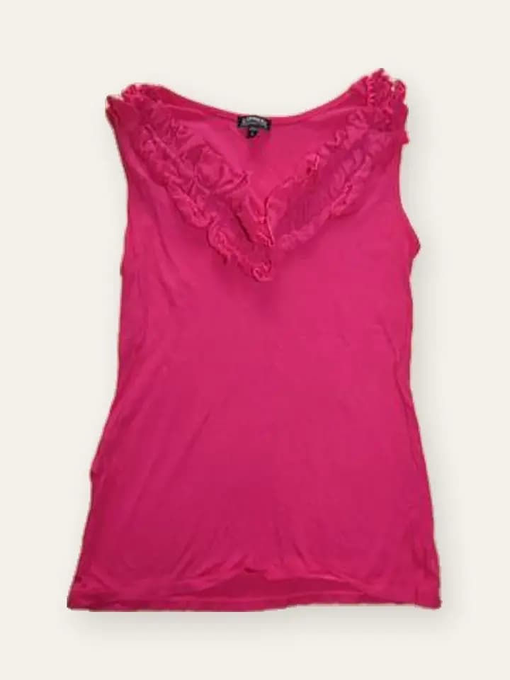 Fuchsia Ruffle-Neck Top