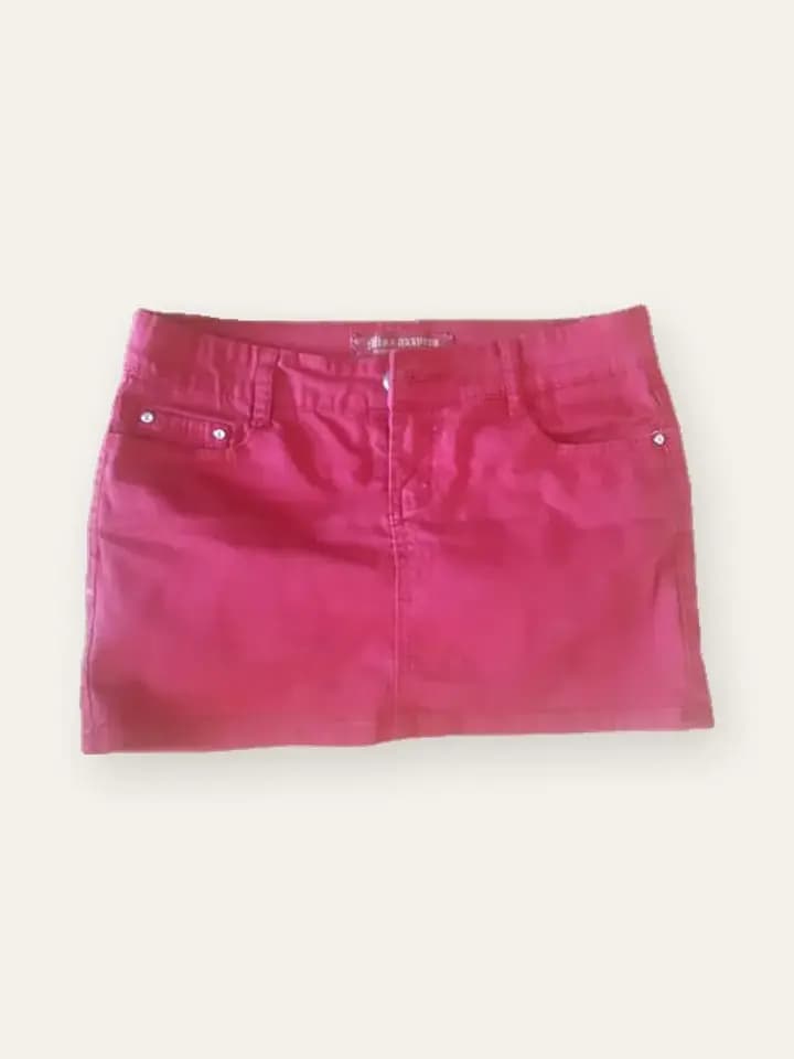 Hot Pink Denim Mini Skirt