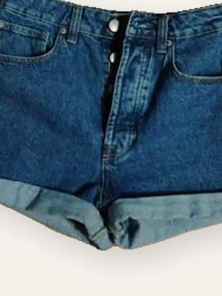 Indigo High-Rise Denim Shorts, photo 2
