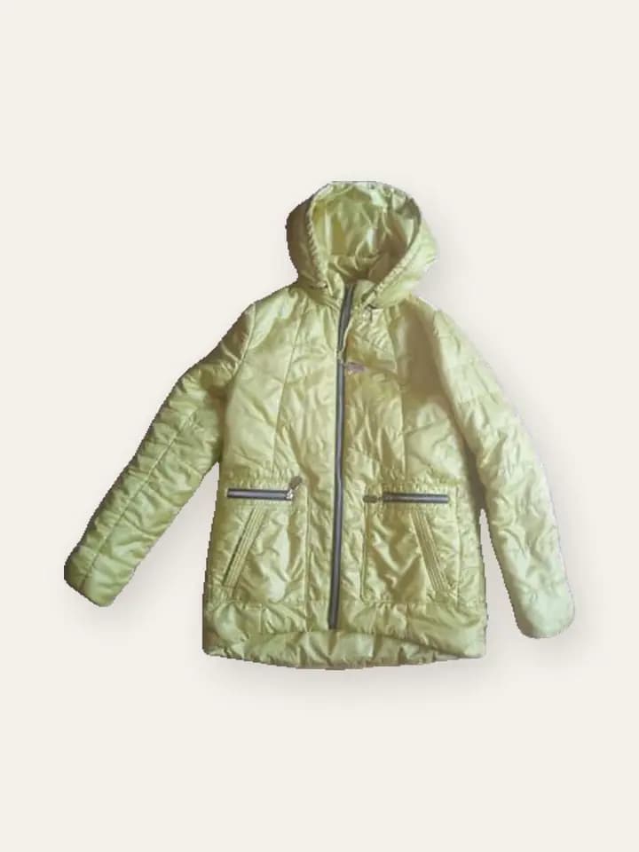 Lime Quilted Hooded Jacket
