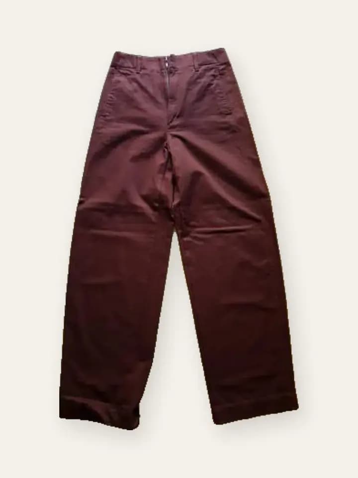 Maroon Wide-Leg Trousers