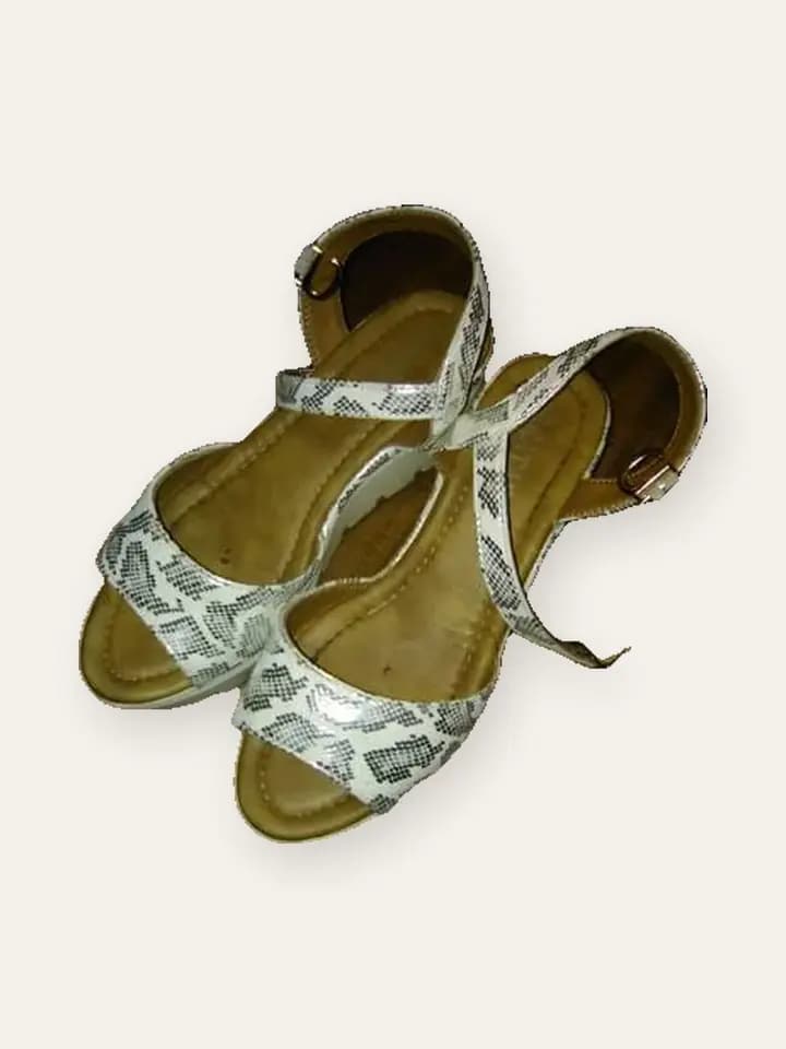 Metallic Ankle-Strap Sandals