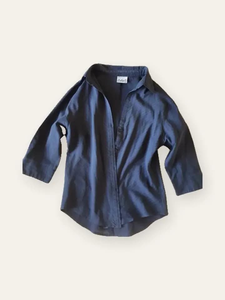 Navy Crepe Blouse