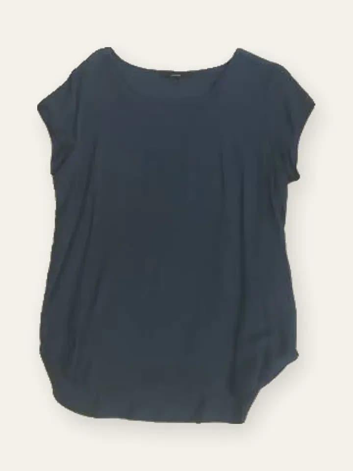 Navy Curved-Hem Tee