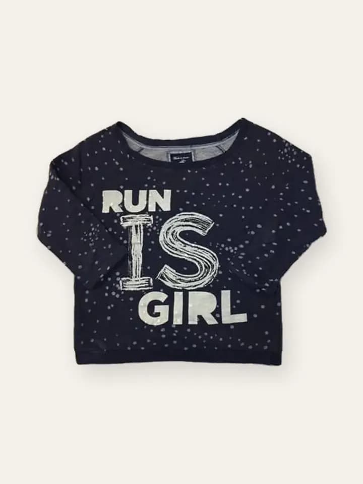 Navy Sequin Slogan Sweatshirt