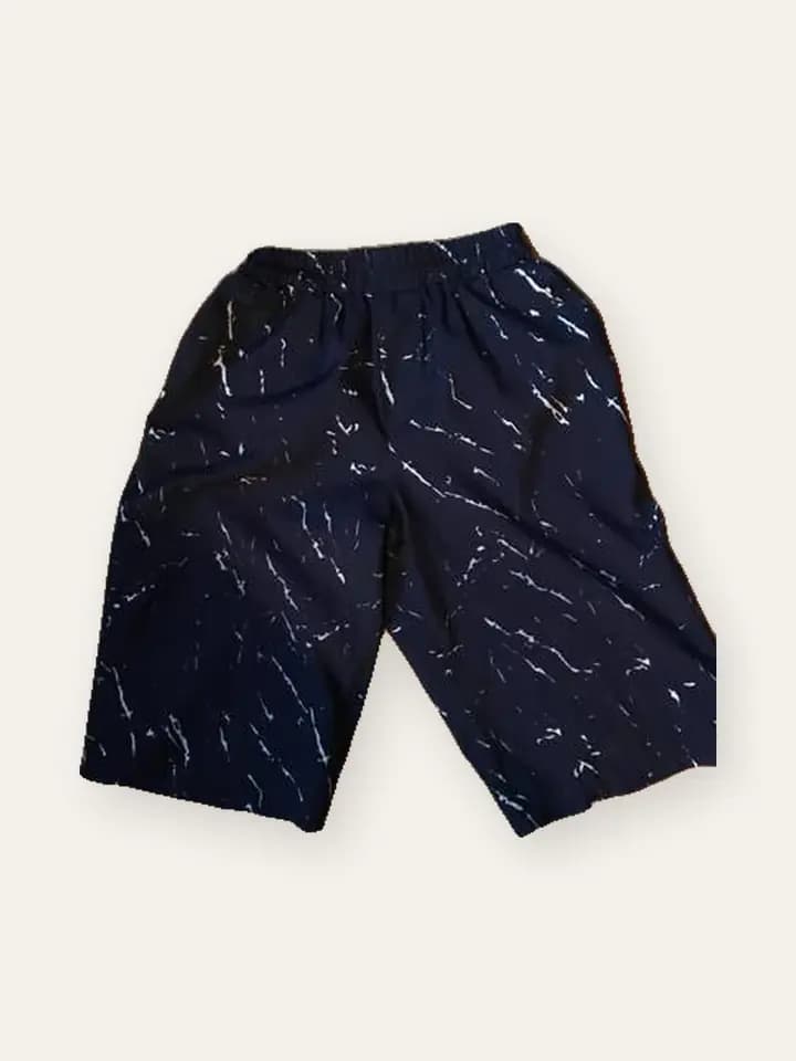 Navy Splash Print Shorts