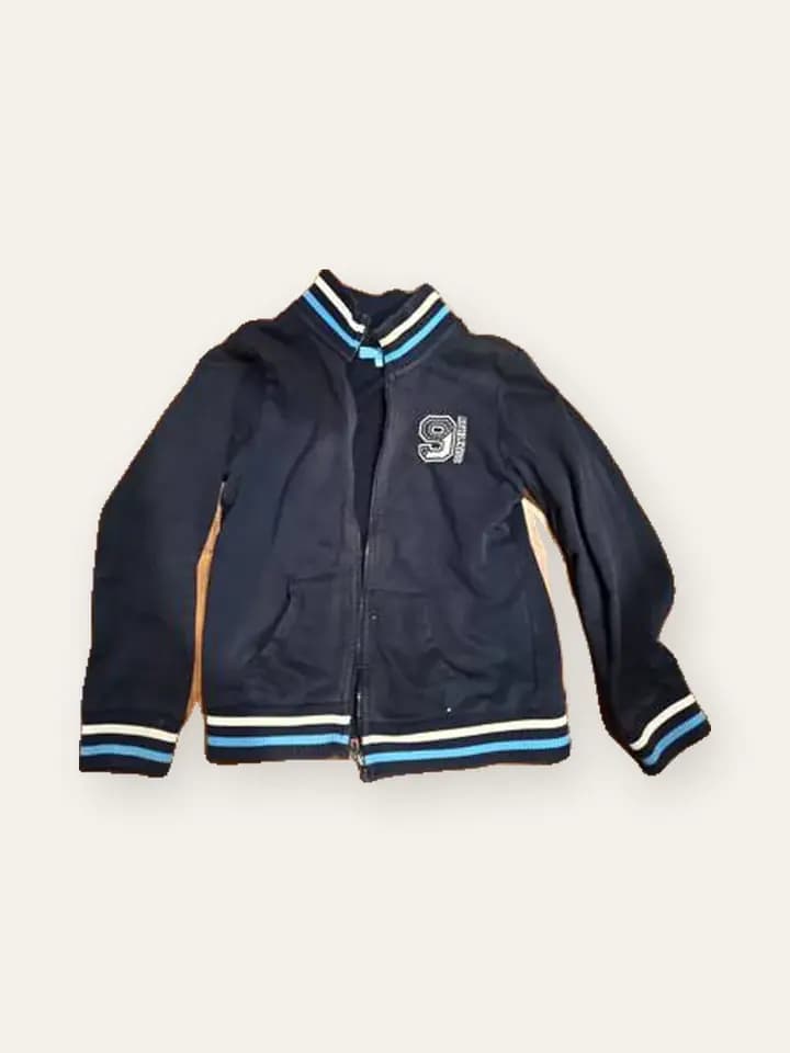 Navy Varsity Zip Jacket