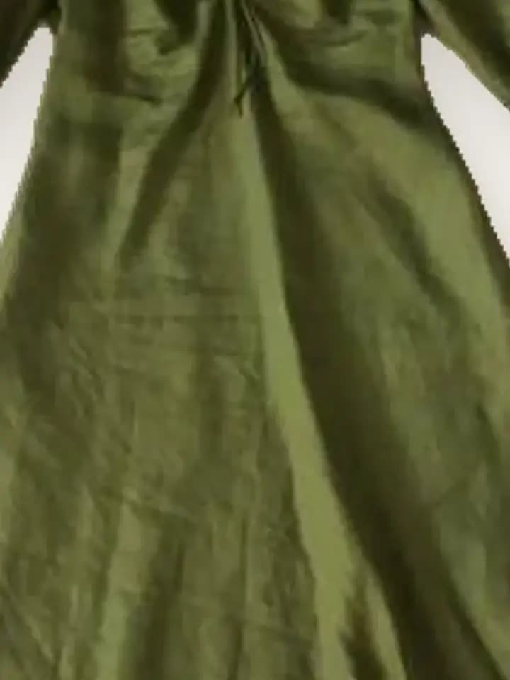 Olive Puff-Sleeve A-Line Dress, photo 2