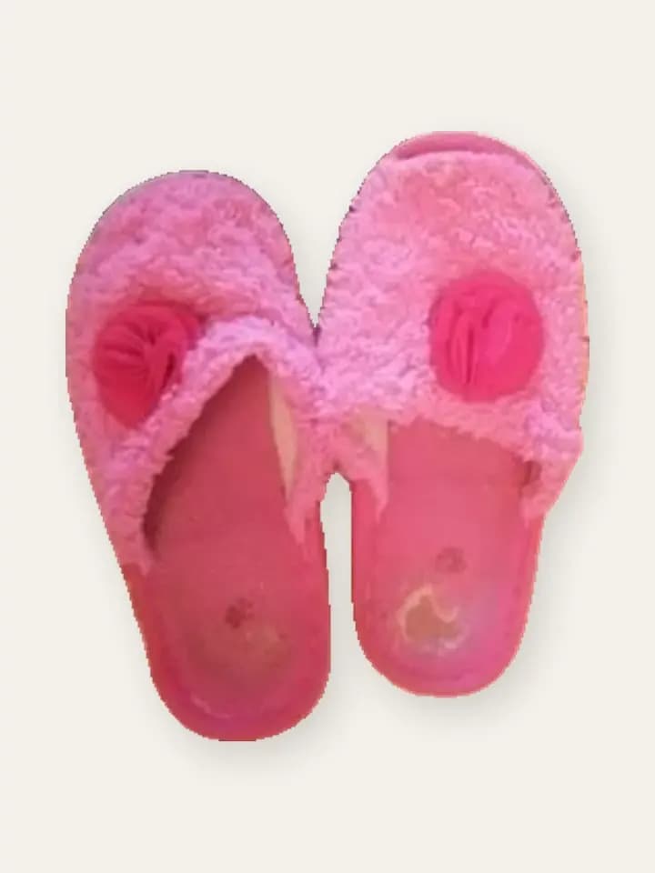 Pink Fluffy Home Slippers
