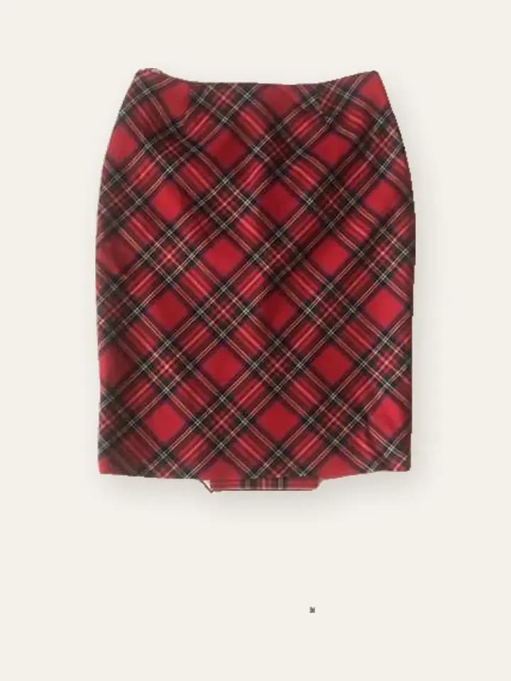 Red Tartan Pencil Skirt