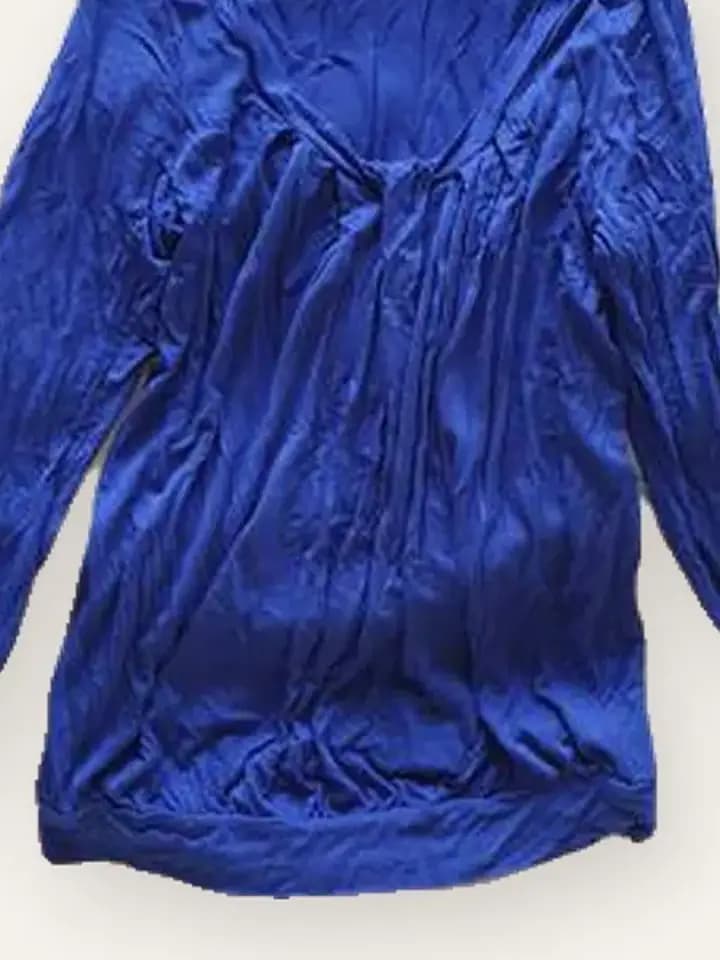 Royal Blue Satin Drape Top, photo 2