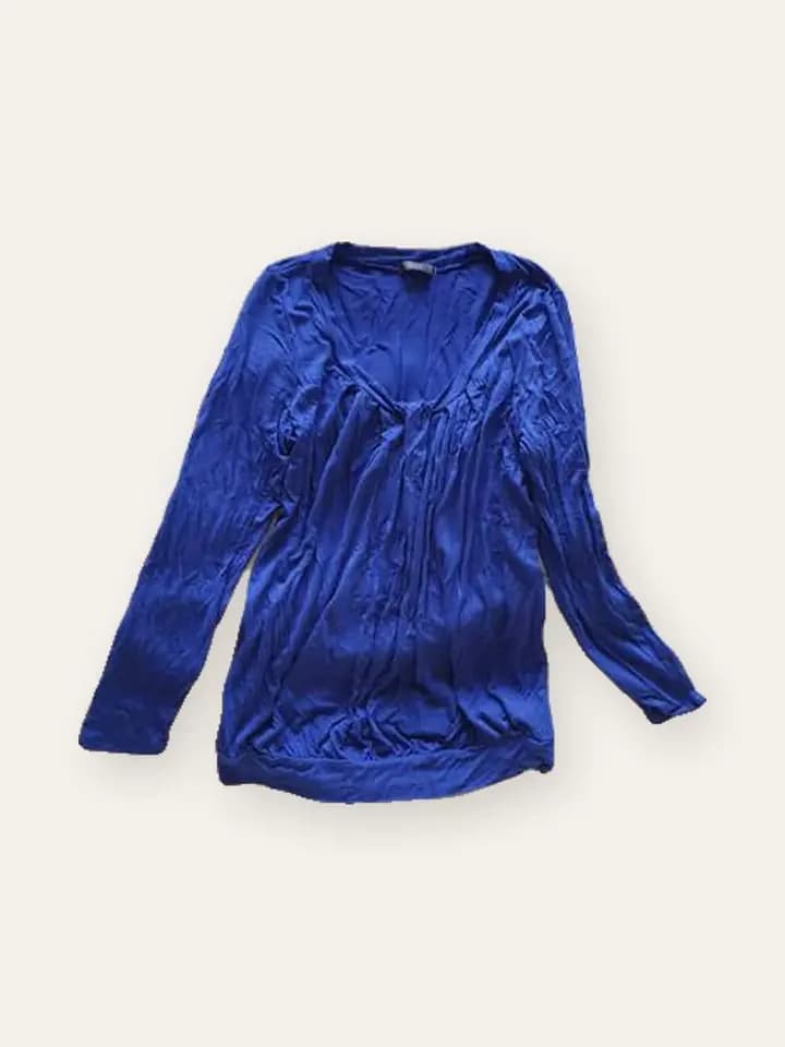 Royal Blue Satin Drape Top