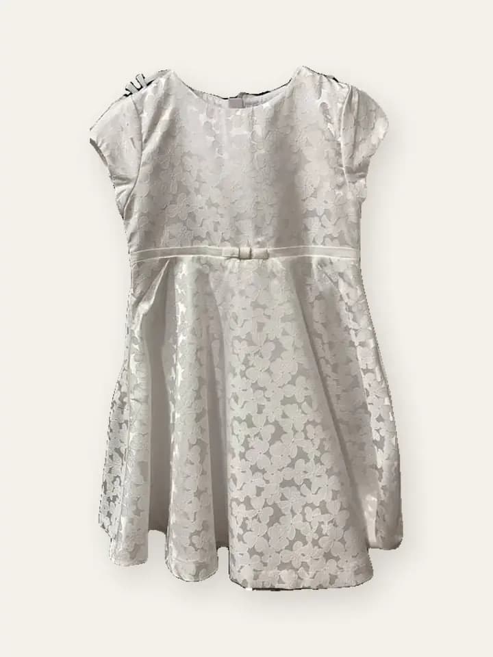 Silver Jacquard Occasion Dress