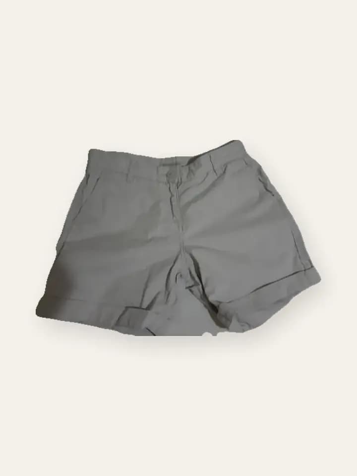 Stone Grey Cotton Shorts