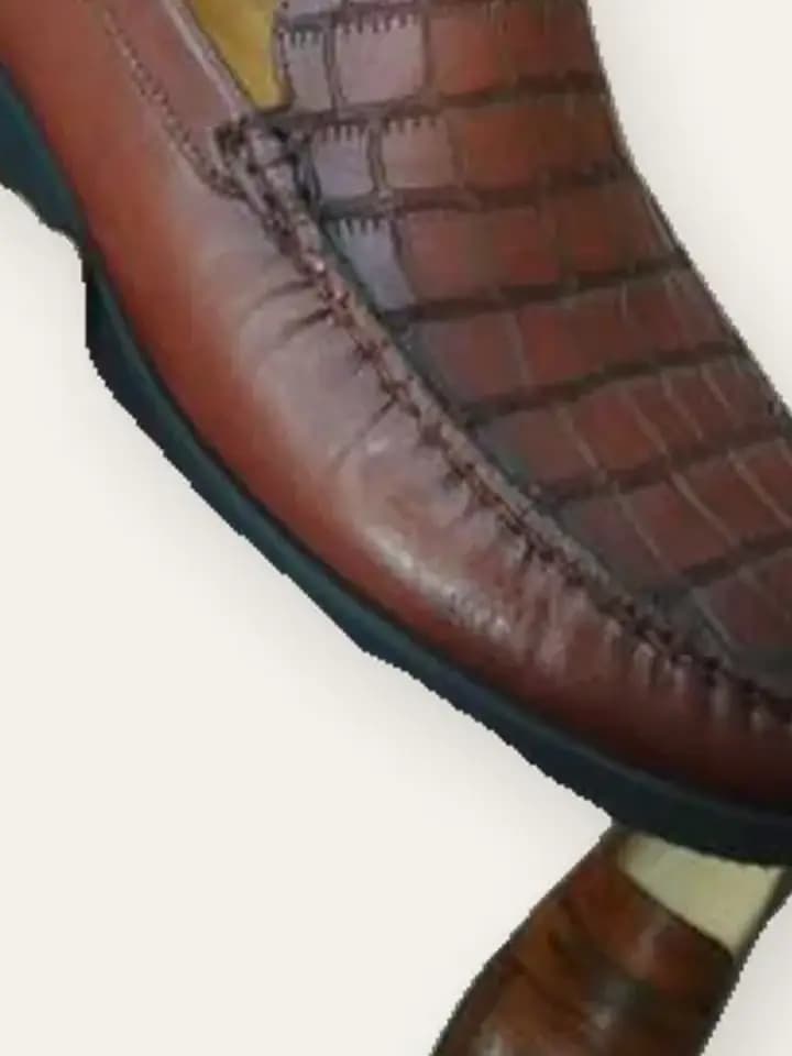 Tan Croc-Effect Loafers, photo 2