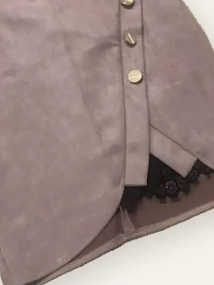 Taupe Button Wrap Skirt, photo 2