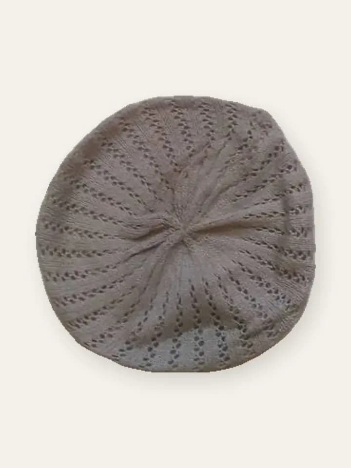Taupe Knit Beret