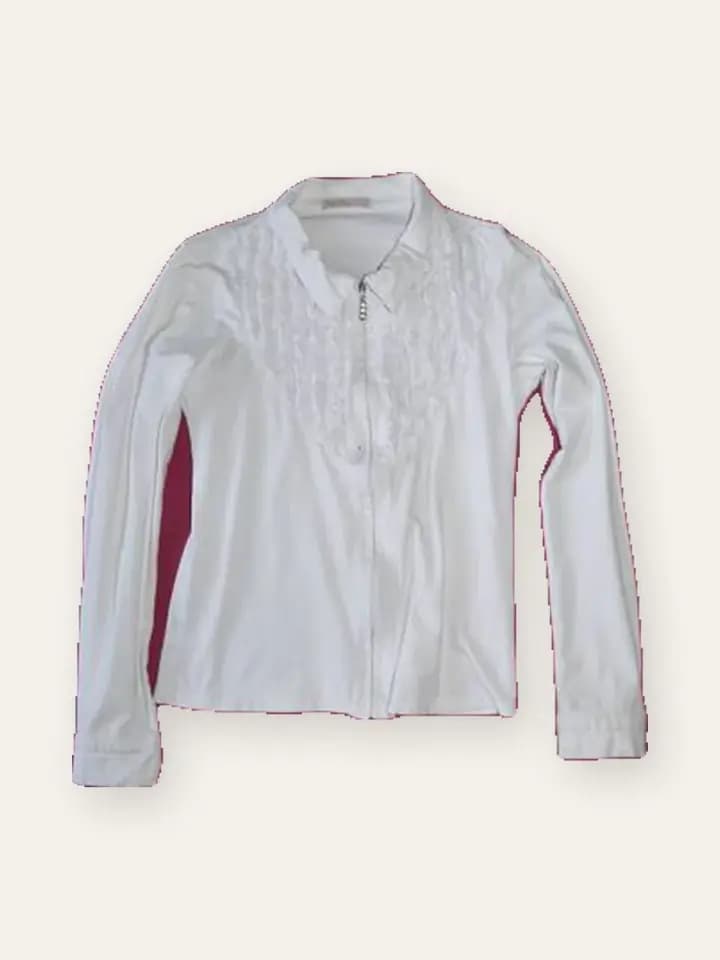 White Zip-Up Track Jacket